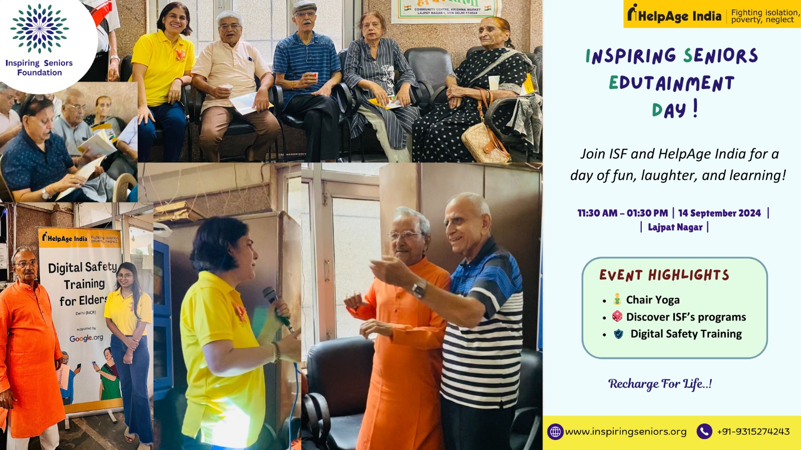  🌟 Inspiring Seniors Foundation and HelpAge Outreach to Lajpat Nagar! 🌟 